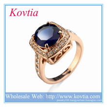 Latest plated 18k gold design big diamond fine jewelry ring with zircon